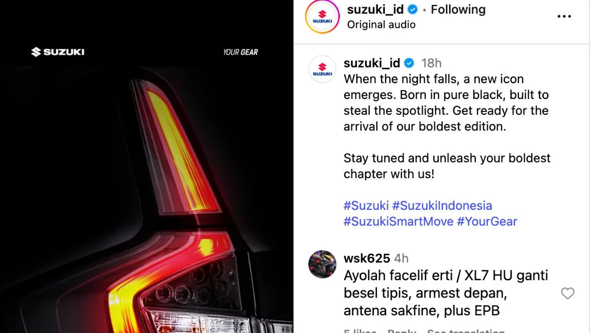 Misteri SUV Suzuki: Teaser Siluet Muncul, Suzuki XL7 Facelift Siap Gebrak Pasar?